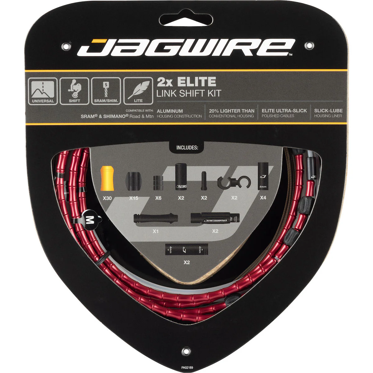 Schaltzugset Road & Mountain Elite Link 2x - rot