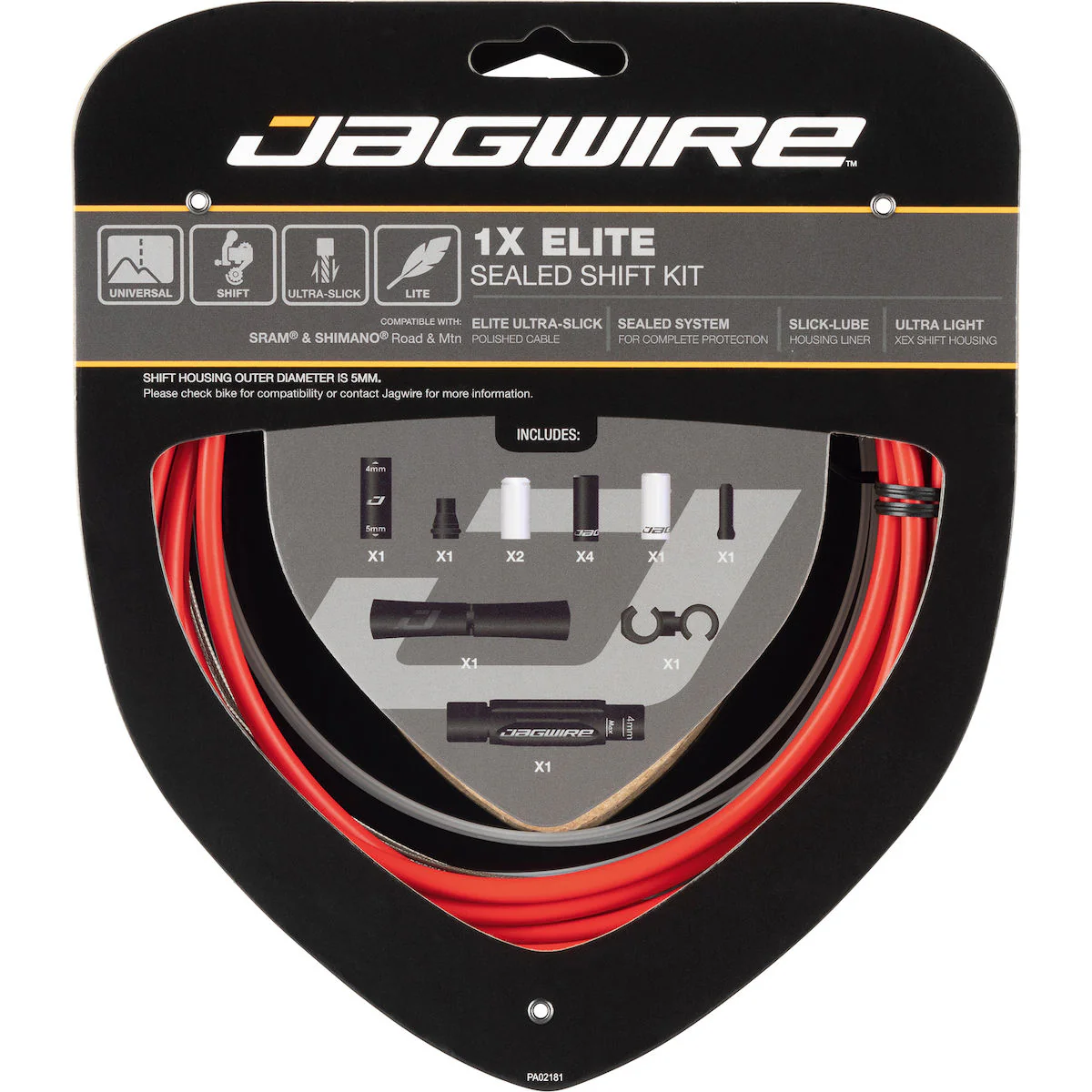 Schaltzugset Road & Mountain Elite Sealed 1x - rot