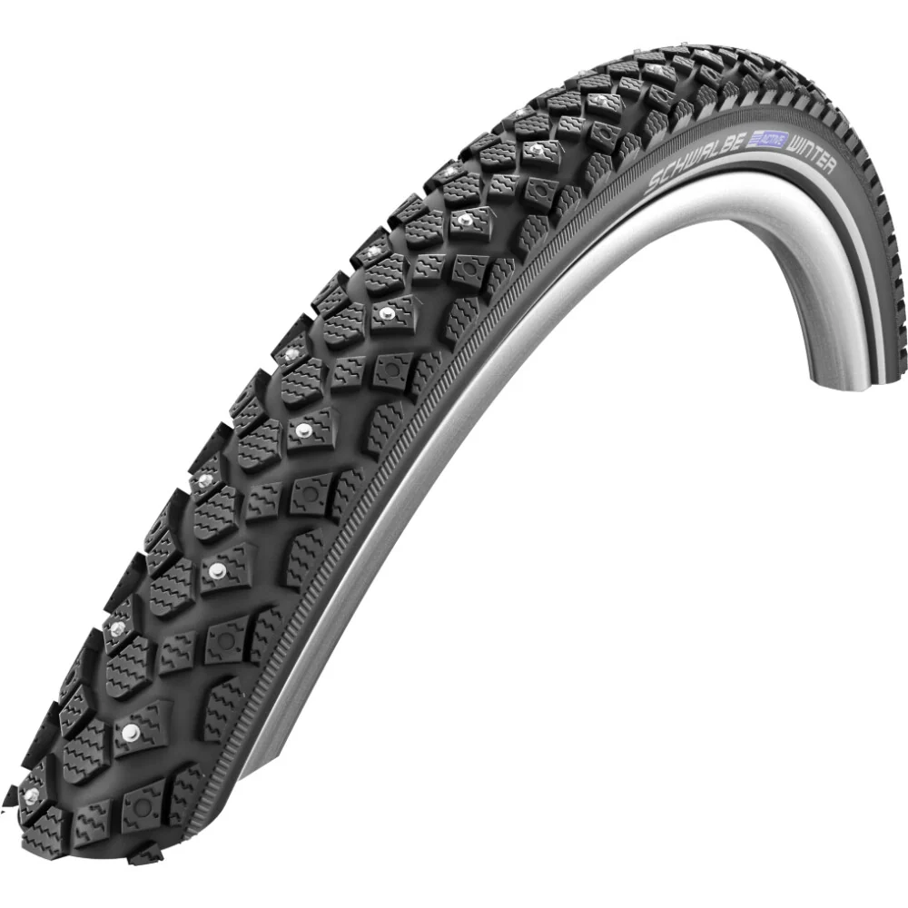 Winter Drahtreifen - 28x1.35 Zoll - K-Guard - Reflexstreifen - schwarz