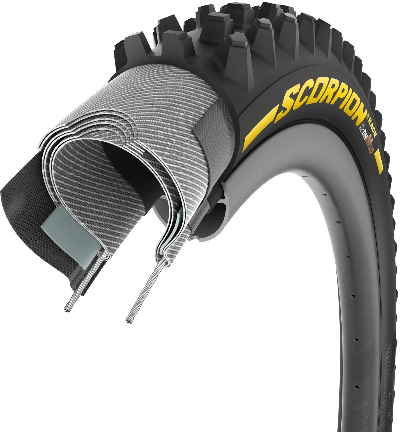 Scorpion Race DH MUD TLR, 29" Faltreifen - yellow label - Image 5