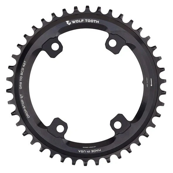 Shimano GRX Kettenblatt, 110 BCD Asymmetric, Drop-Stop ST - black - Image 4