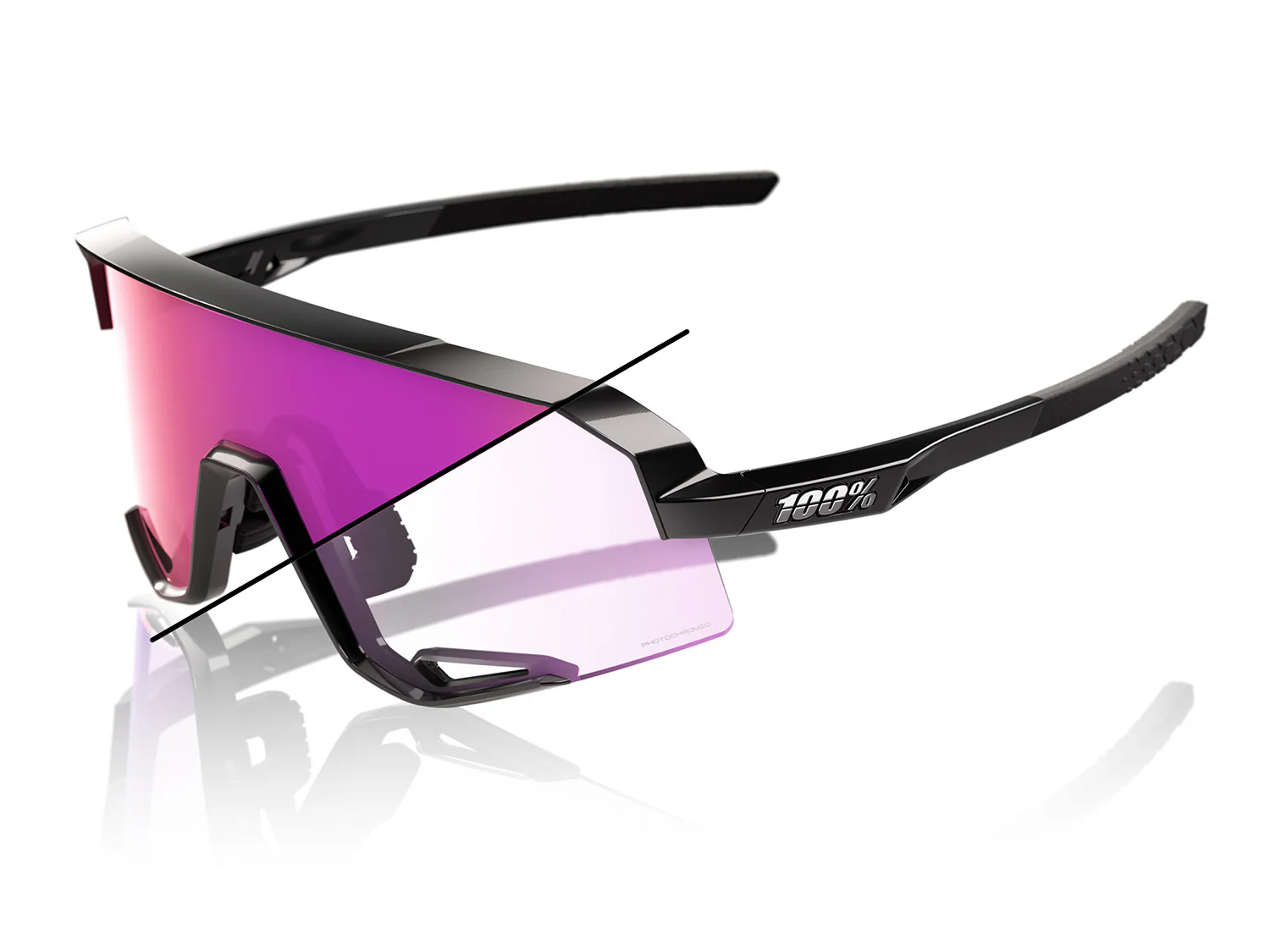 Slendale, Purple Photochromic Mirror Lens - gloss black