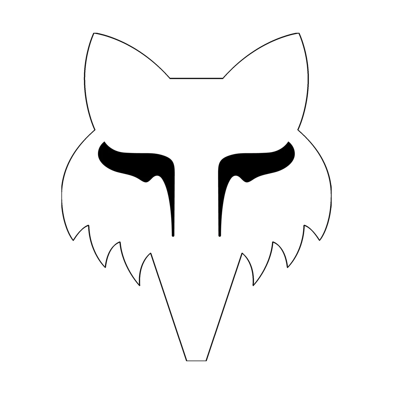Sticker Fox Head - 18 cm - weiß