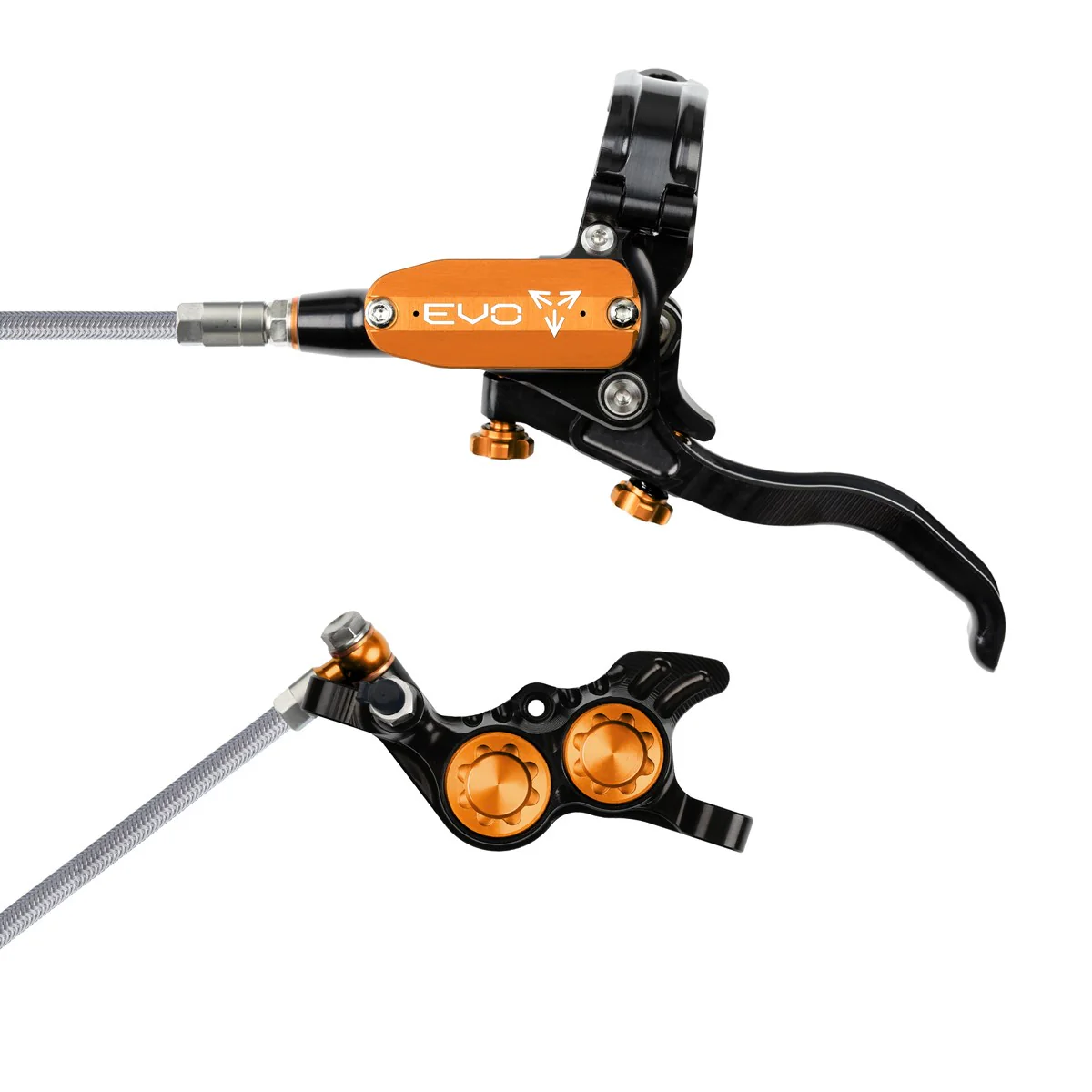 Tech 4 EVO GR4 Scheibenbremse Stahlflexleitung - schwarz/orange