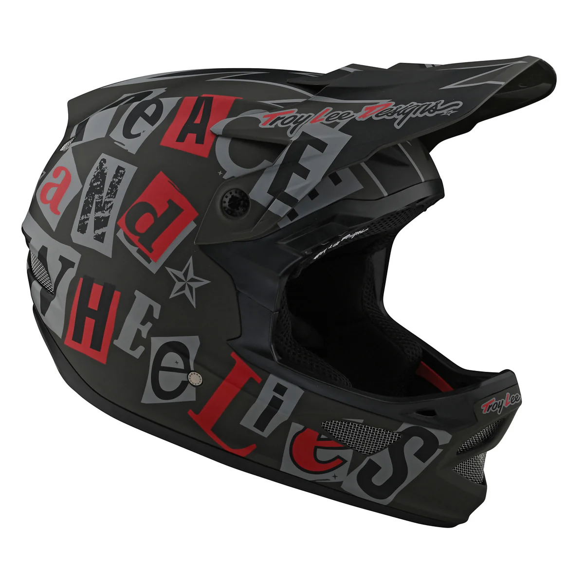 D3 Fiberlite - Fullface Helm - Anarchy Olive - Schwarz/Grau/Rot/Grün - Image 5