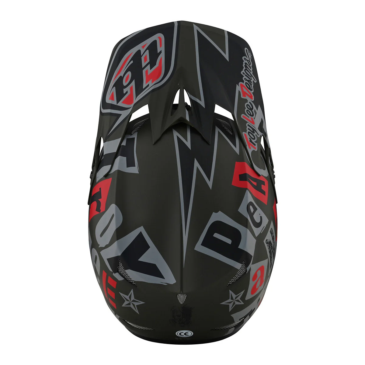 D3 Fiberlite - Fullface Helm - Anarchy Olive - Schwarz/Grau/Rot/Grün - Image 6