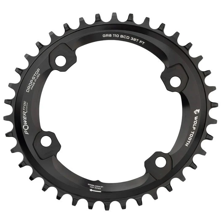Shimano GRX PowerTrac Kettenblatt, 110 BCD Asymmetric Drop Stop B - black