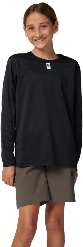 Youth Defend Long Sleeve Jersey - Black - Image 3